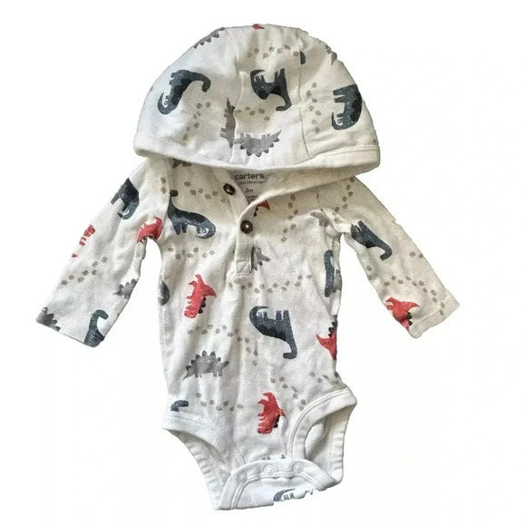 8 Piece Infant Boy Lot 0-3 Months Sleeper Body Suit Pants Hoodie - Picture 3 of 6